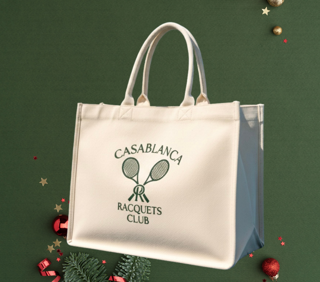 Casablanca Racquets Club Heritage Cabas — premium lifestyle tote bag for everyday use, tennis and pickleball courts.
Christmas Gift